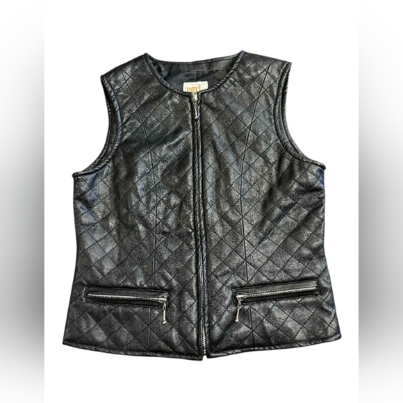 Next Issue Pleather Vest Black Size Small EUC - Picture 6 of 9